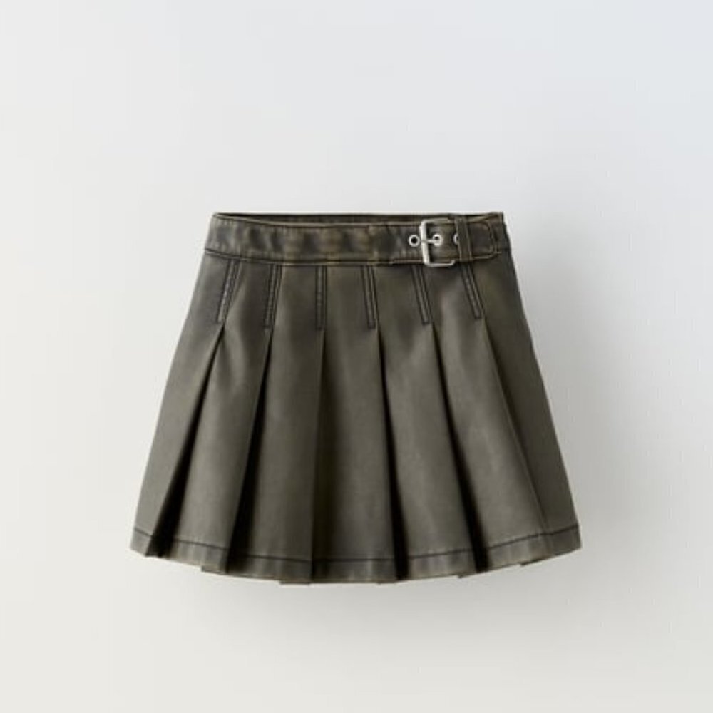 Zara Washed Faux Leather Skirt - Picture 2 of 4